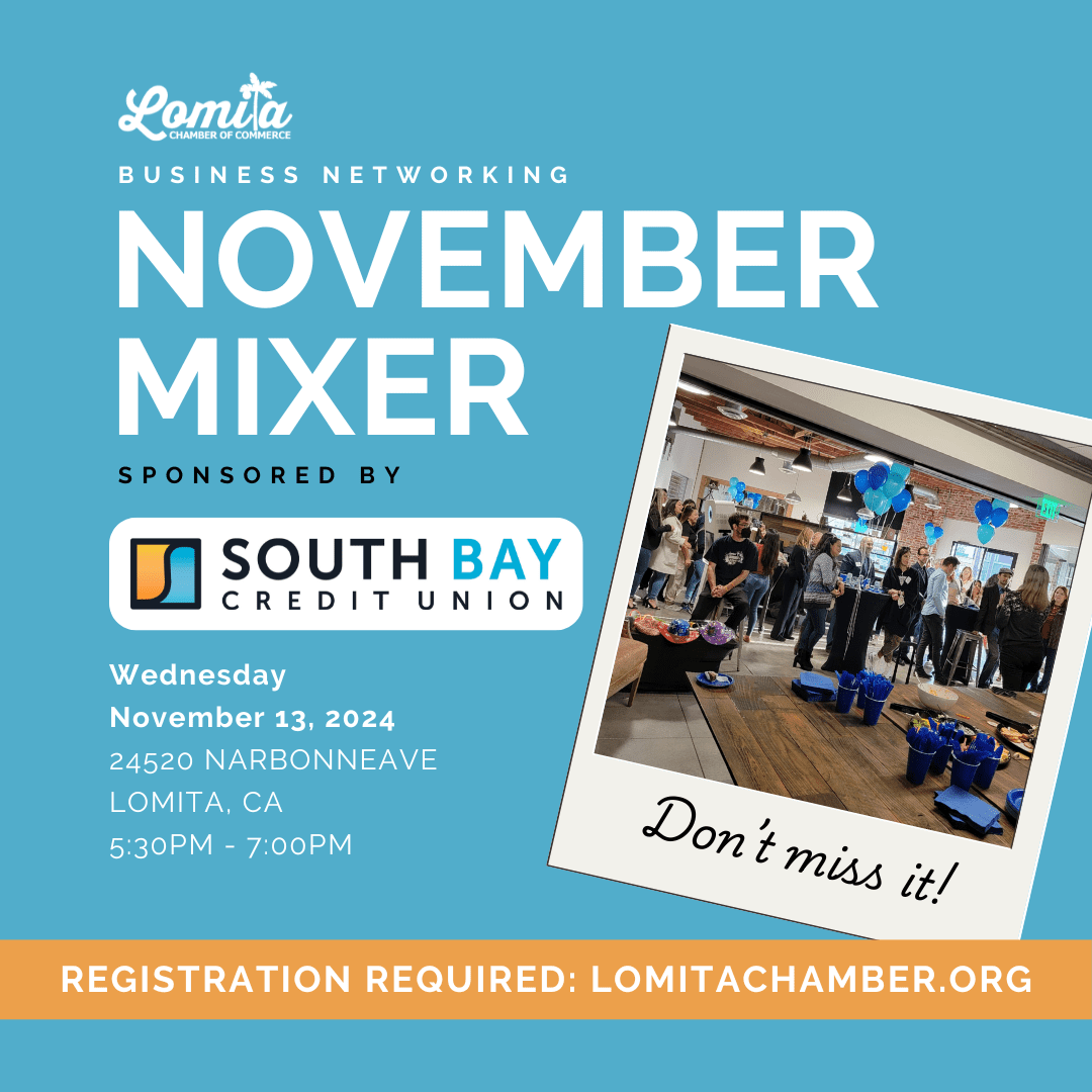 NOVEMBER BUSINESS MIXER | November 13, 2024 | South Bay Credit Union